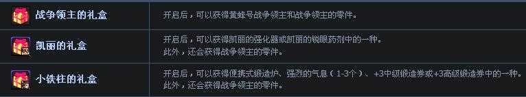 dnf战争领主的礼盒、凯丽的礼盒、小铁柱的礼盒有什么用？