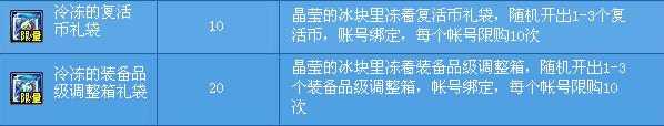 DNF冷冻的复活币礼袋、冷冻的装备品级调整箱礼袋怎么得？有什么用？