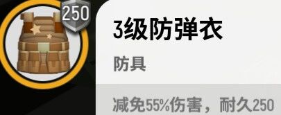 护甲装备三级防弹衣的道具描述及道具功能是什么？